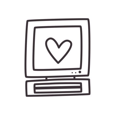 kalp günlük etiket satır biçim ikonvektör tasarımlı bilgisayar