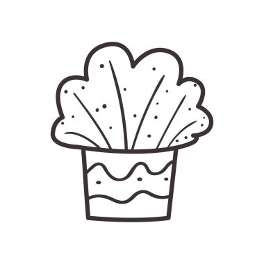 pot günlük etiket satır biçim vektör tasarımı içinde bitki