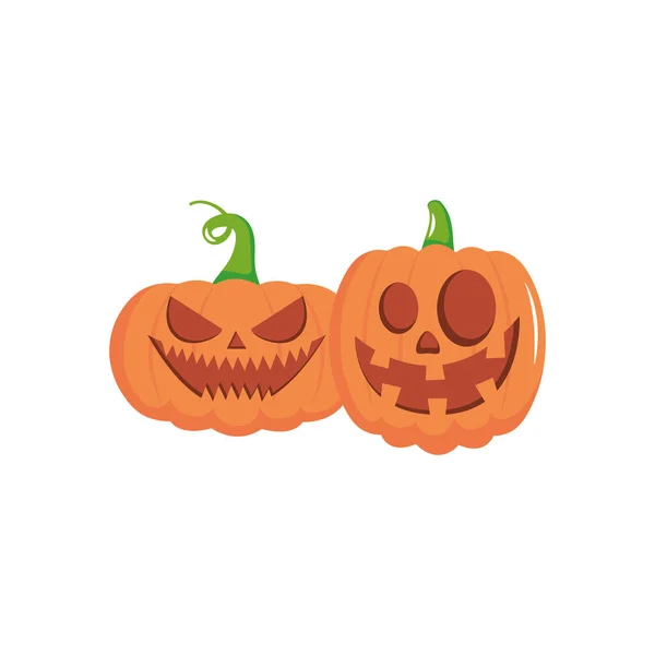 Икона мультфильма Хэллоуин тыквы, плоский стиль — стоковый вектор