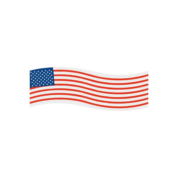 Long USA flag icon, flat style — Stock Vector