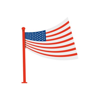 Amerika Birleşik Devletleri bayrağı direkli.