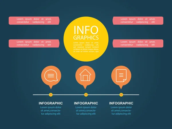 Κύκλο infographic πρότυπο επιχειρηματικών πληροφοριών — Διανυσματικό Αρχείο