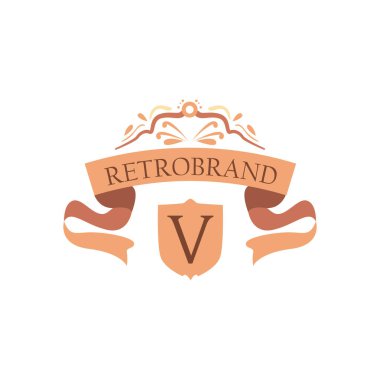 Vintage kurdele ve kalkan vektör tasarımı