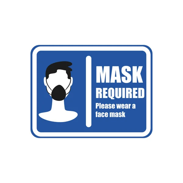 Mask required design man using facemask in road sign vector design — 스톡 벡터