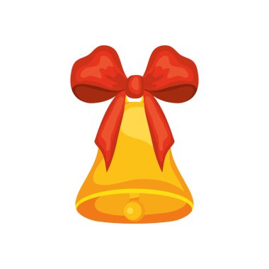 Dekoratif kırmızı fiyonklu Noel çanı, renkli tasarım