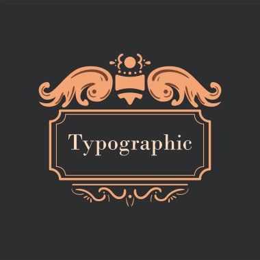 Süs elemanı vektör tasarımlı vintage etiket