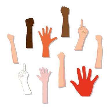 İnsan eli ikonu, renkli tasarım