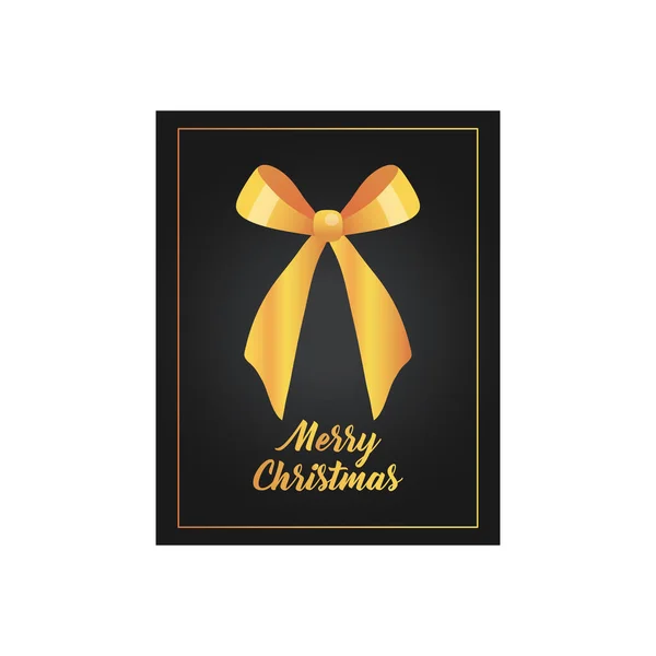 Рождественский золотой элегантный дизайн открытки с декоративной иконой лука — стоковый вектор