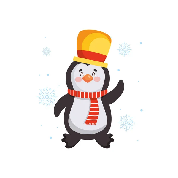 Boże Narodzenie znaków koncepcja, ikona pingwina Boże Narodzenie — Wektor stockowy