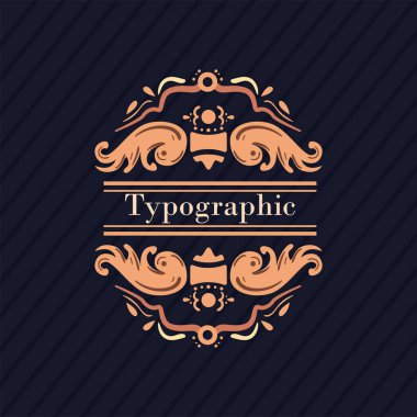 Süsleme ögeleri vektör tasarımı ile vintage etiket