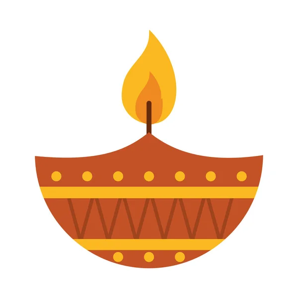 Bhai dooj concept, icône décorative diya, design coloré — Image vectorielle