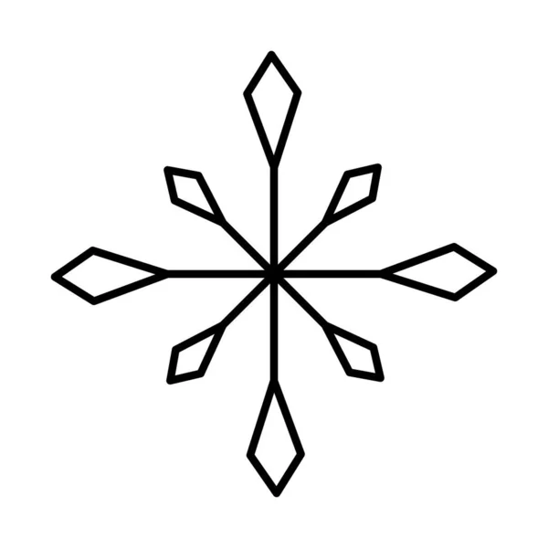 简约的雪花图标,线条风格 — 图库矢量图片