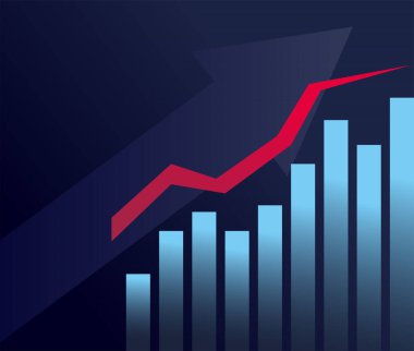 Çizgi gradyan biçim vektör tasarımlı çubuk grafiği