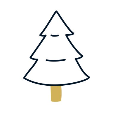 Noel ağacı simgesi, yarı çizgi yarı renk