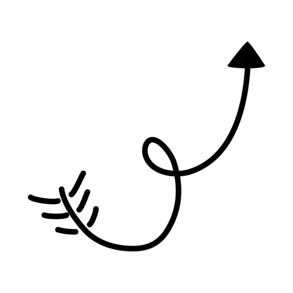曲线箭头图标,线条样式 — 图库矢量图片