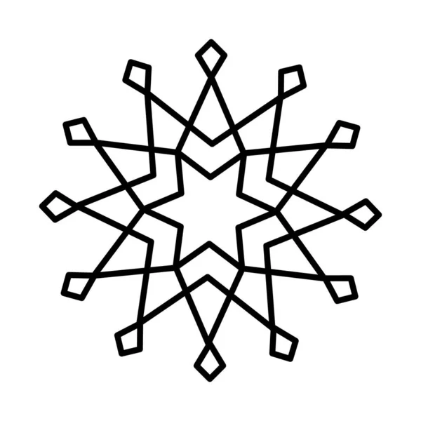 Abstrac icona fiocco di neve, stile linea — Vettoriale Stock