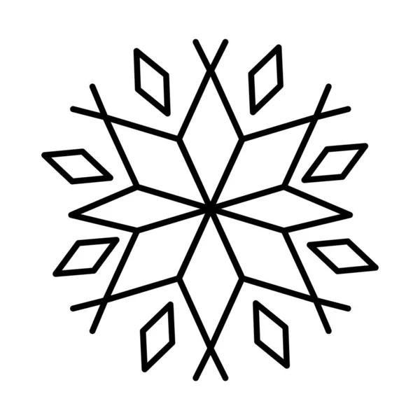 Νιφάδες χιονιού διακόσμηση εικονίδιο, γραμμή στυλ — Διανυσματικό Αρχείο