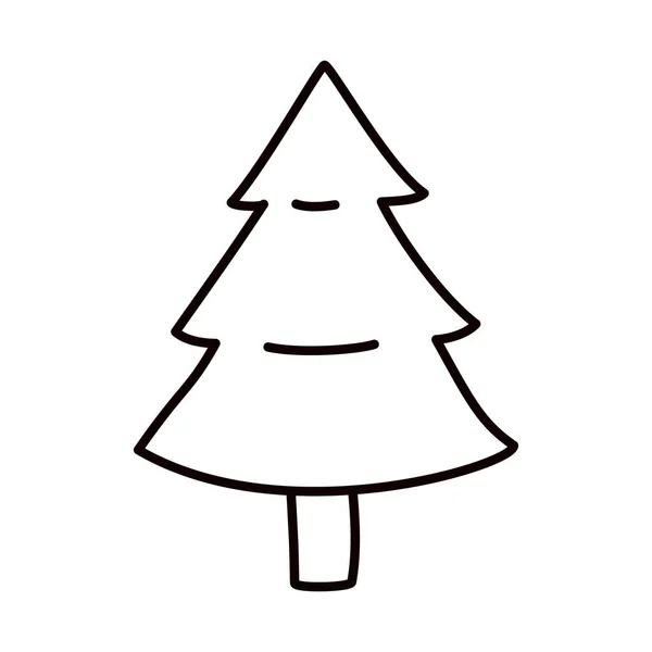 Christmas pine tree icon, line style — Stock Vector