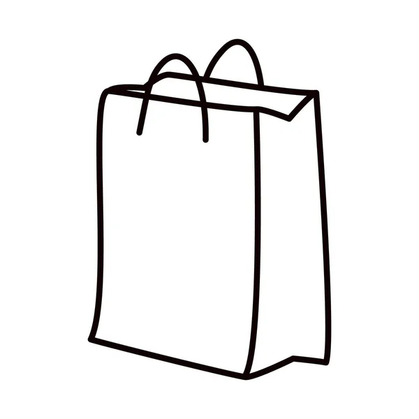 Icono de la bolsa de compras, estilo de línea — Vector de stock