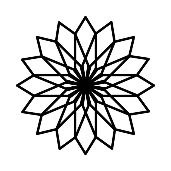 Ikon dari ornamen floral, gaya baris - Stok Vektor