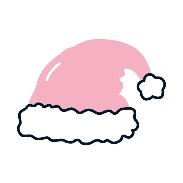 Karácsony kalap ikon, félvonal félig színes stílus — Stock Vector