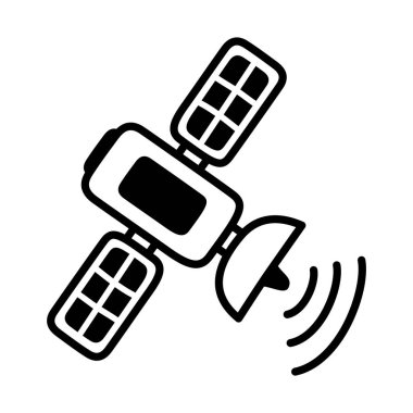 iletişim uydu simgesi, siluet biçimi