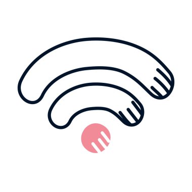 wifi sembolü simgesi, yarım çizgi yarı renk biçimi