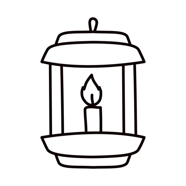 Christmas lantern icon, line style — Stock Vector