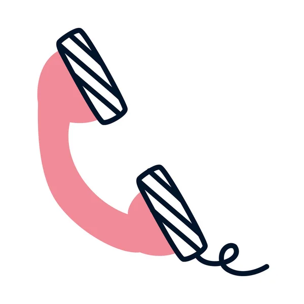 Telefoon pictogram afbeelding, halve lijn halve kleur stijl — Stockvector