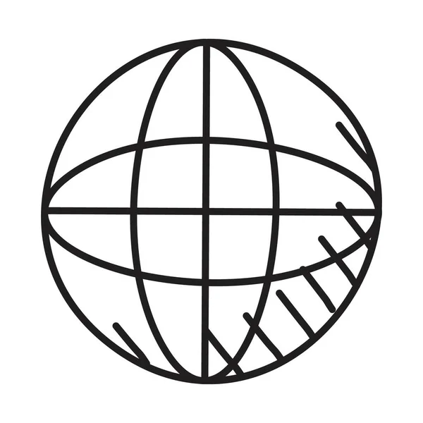 Icono de esfera global, estilo de línea — Archivo Imágenes Vectoriales
