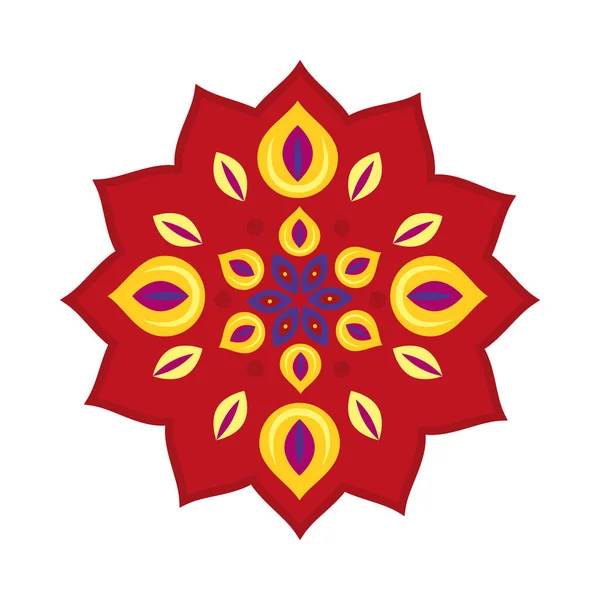 Concepto de bhai dooj, ícono de rangoli, diseño colorido — Vector de stock