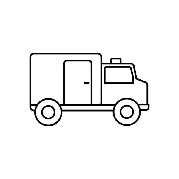 Icône de dessin animé ambulance, style ligne — Image vectorielle