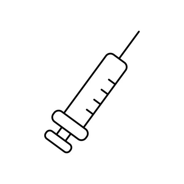 Ikona strzykawki medycznej, linia — Wektor stockowy