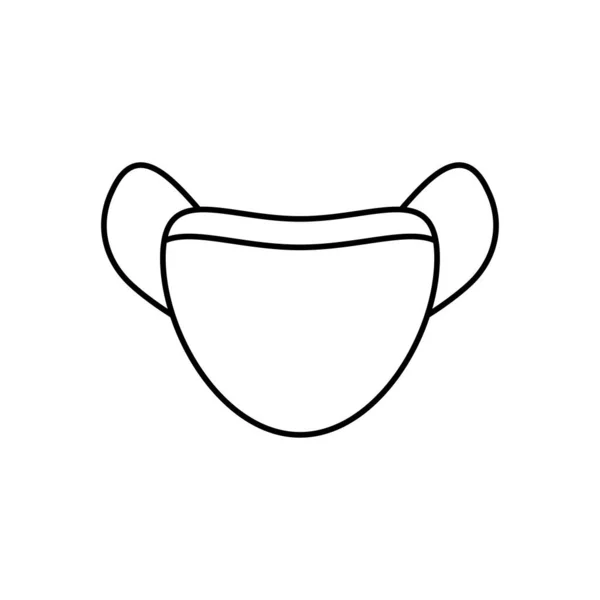 Medyczne usta maska ikona, styl linii — Wektor stockowy