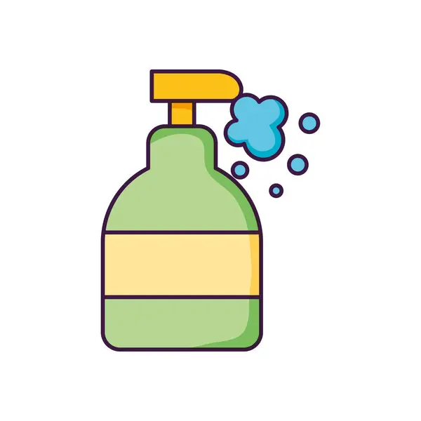 Icône de bouteille de gel antibactérien, style plat — Image vectorielle