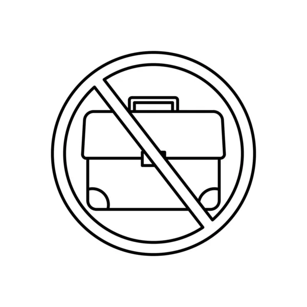 Заборонений робочий сигнал, заборонений знак з піктограмою портфоліо, стиль рядка — стоковий вектор