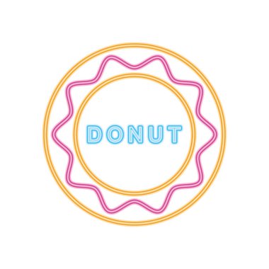 donut neon işaret simgesi, renkli tasarım