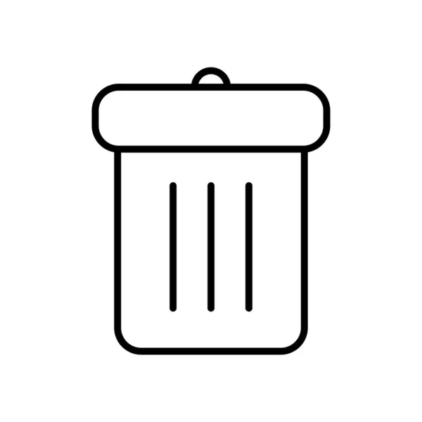 Icono de bote de basura, estilo de línea — Vector de stock