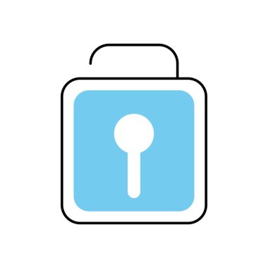 Güvenlik asma kilit simgesi, yarı satır yarı renk