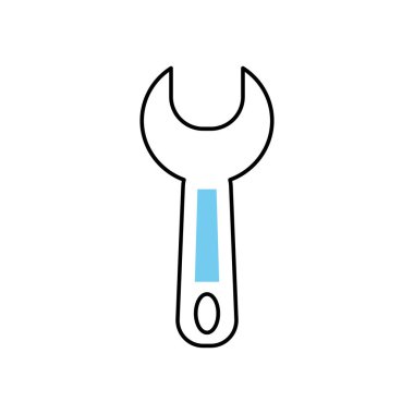 İngiliz anahtarı simgesi, yarı satır yarı renk