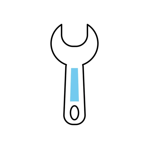 Schraubenschlüssel Werkzeug-Symbol, halb Linie halb Farbe Stil — Stockvektor
