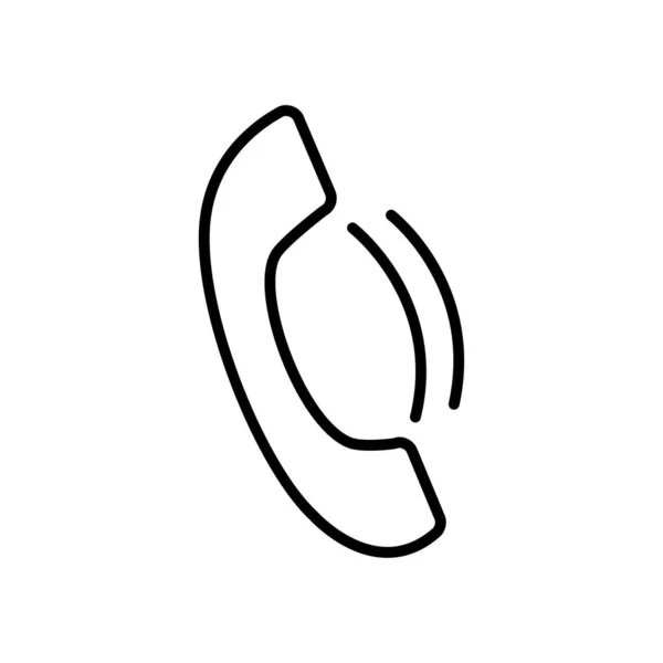 Icona auricolare del telefono, metà linea mezzo colore stile — Vettoriale Stock