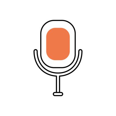 mikrofon simgesi resmi, yarı çizgi yarı renk biçimi