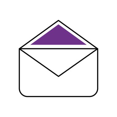 zarf simgesi resmi, yarım satır yarı renk biçimi