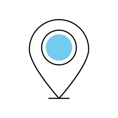 konum pin simgesi, yarım satır yarı renk biçimi