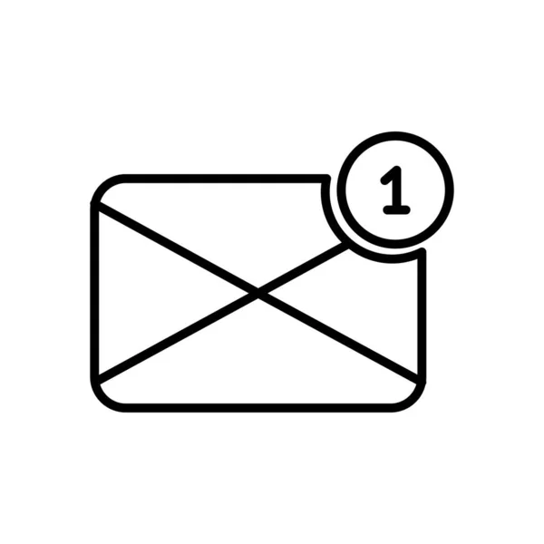 Nuevo icono de notificación de mensaje, estilo de línea — Vector de stock