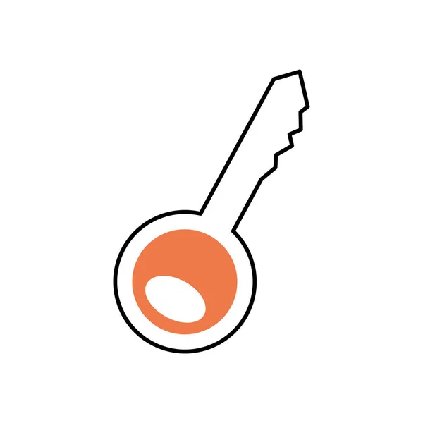 Kulcs ikon kép, félvonal félig színes stílus — Stock Vector