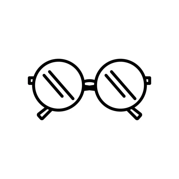 Kerek szemüveg ikon, vonalstílus — Stock Vector