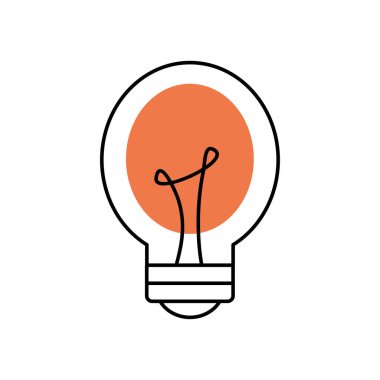 ampul ışığı simgesi, yarım çizgi yarı renk