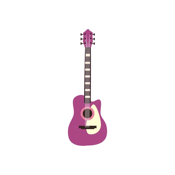 Instrumento acústico guitarra design de vetor ícone estilo plano — Vetor de Stock